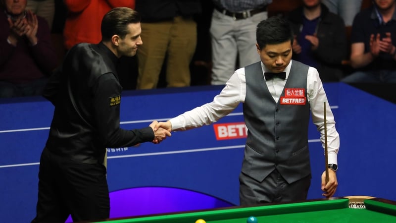 Ding Junhui shows his disappointment at the end of the match