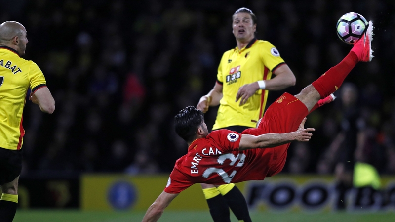 Emre Can connects with his bicycle kick