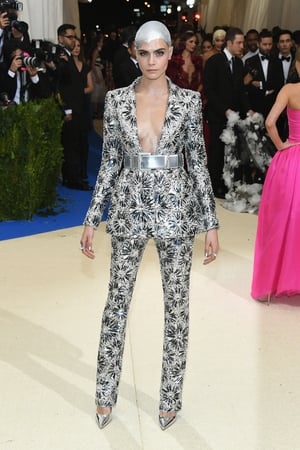 Cara Delevingne in Chanel. Rockstar fashion moment.