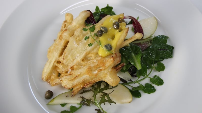 Rory O'Connell's Celeraic Fritters with Pears