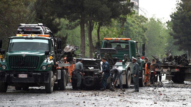 The attack targeted a NATO convoy of armoured personnel carriers