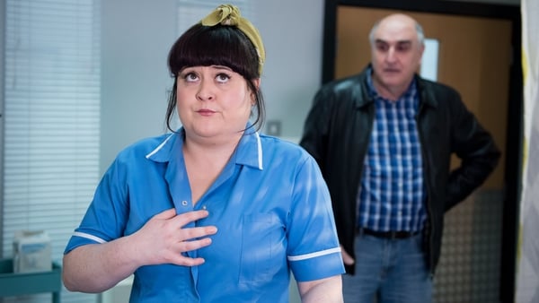 Tegan is caught by a patient when she's waiting for Nick