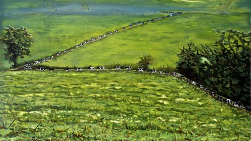 Ann Quinn - My Father's Cows Making Their Way Back Down To The Burn Field After Milking Time (2013)