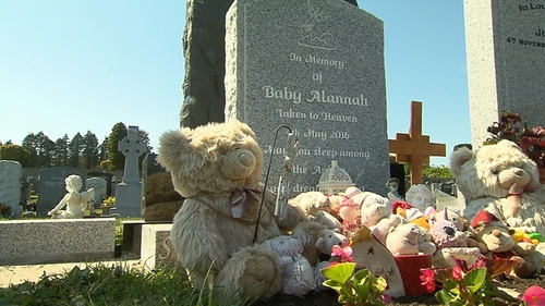 The baby was buried in Redford Cemetery, Greystones, on 14 May 2016