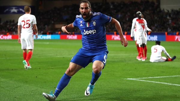 Gonzalo Higuain has scored twice in Monaco tonight