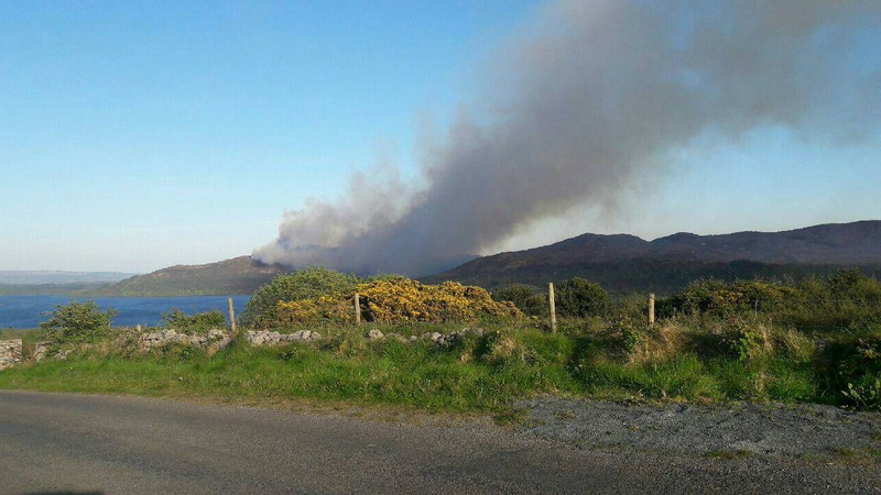 Four fire brigade units attended the gorse fire (Pic: Sligo County Council)