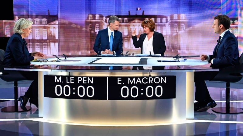 Opinion polls show Emmanuel Macron, a centrist, has roughly a 20 point lead over Marine Le Pen