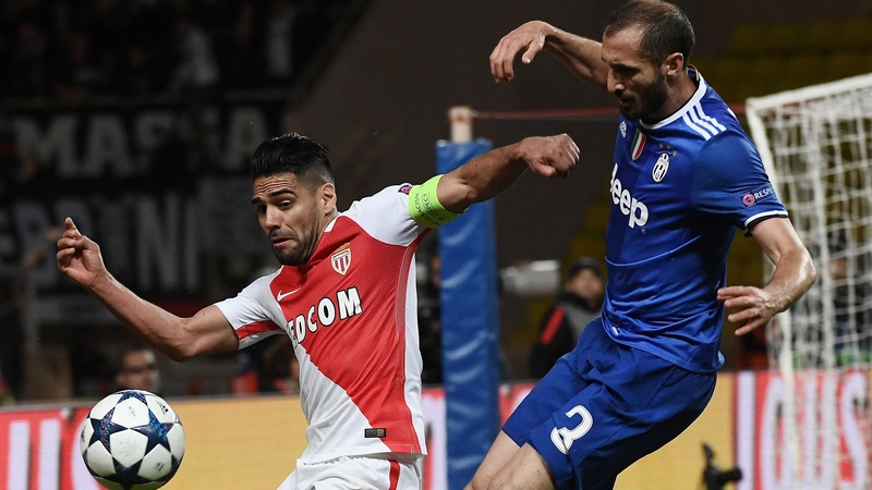 Giorgio Chiellini could easily have picked up a second yellow card for his elbow on Radamel Falcao in the second half