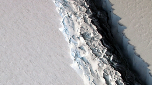 Since the new fissure formed the original crack is widening faster