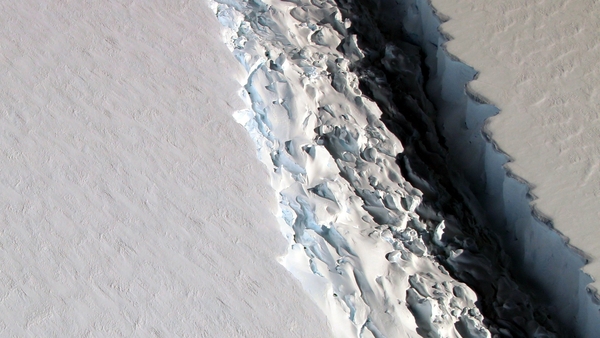 Since the new fissure formed the original crack is widening faster