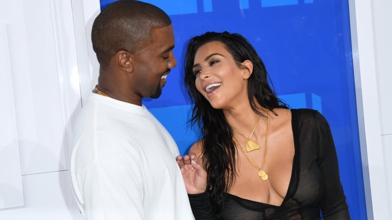Kim Kardashian and Kanye West at the 2016 MTV Video Music Awards.