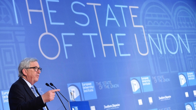 Jean-Claude Juncker addresses a conference in Florence