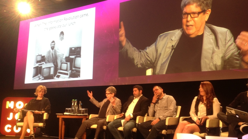 Margaret E Ward moderating the 'Is Journalism Dead' panel with Michael Rosenblum, Montaser Marai, Ilicco Elia & Samantha Barry (Mark Joyella - just seen)