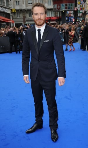 Beard + tux = perfection for Michael Fassbender! The actor was attending the world premiere of 'Prometheus' in 2012. We love those shiny shoes.