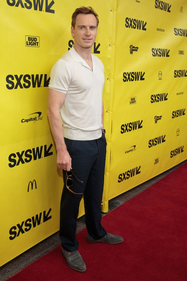 Polo shirt and loafers at the World Premiere 'Song to Song' earlier this year. Fassbender doesn't need to do much to look amazing!