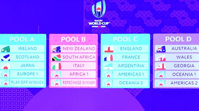 Ireland were drawn alongside hosts Japan