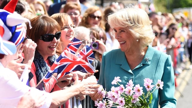The Duchess of Cornwall greeted well-wishers in Dromore, Co Down