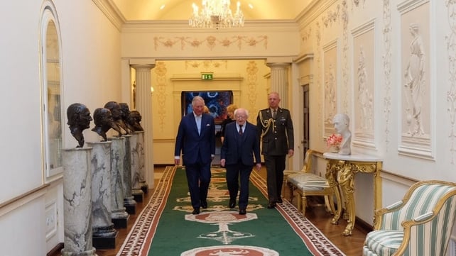 President Higgins showed the Prince of Wales around Áras an Uachtaráin (Pic: Clarence House)