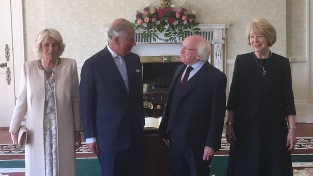 The couple was given a warm welcome at Áras an Uachtaráin