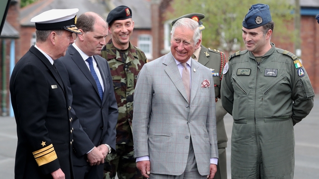Prince Charles then travelled to Kildare to visit the Curragh Camp...