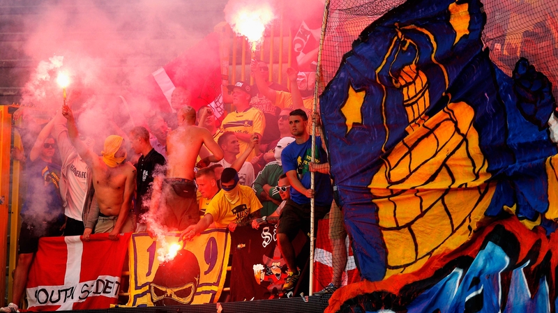 Brondby supporters in full flow