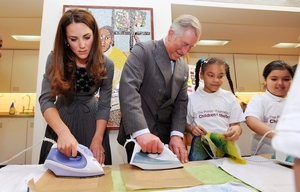 Charles introduces Kate Middleton to The Prince's Trust in 2012.