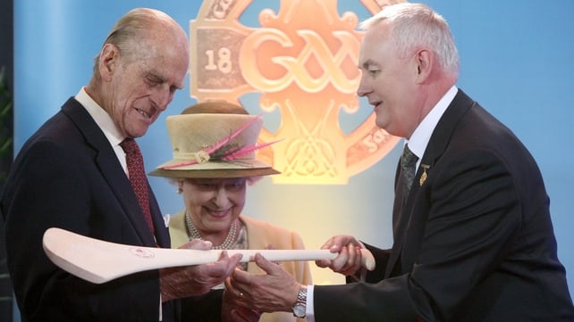 Queen Elizabeth and Prince Philip were presented with a hurley in Croke Park during their State visit in May 2011
