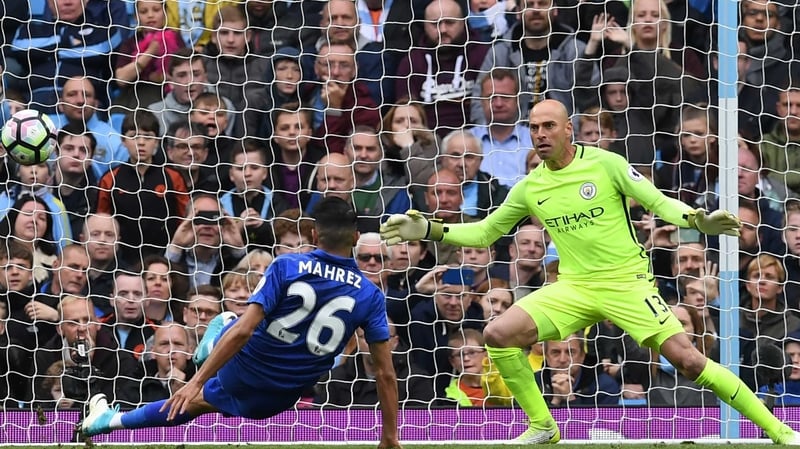 Riyad Mahrez's penalty flies in - but off his standing foot