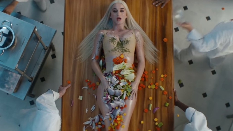 Katy Perry in her new music video, Bon Appétit