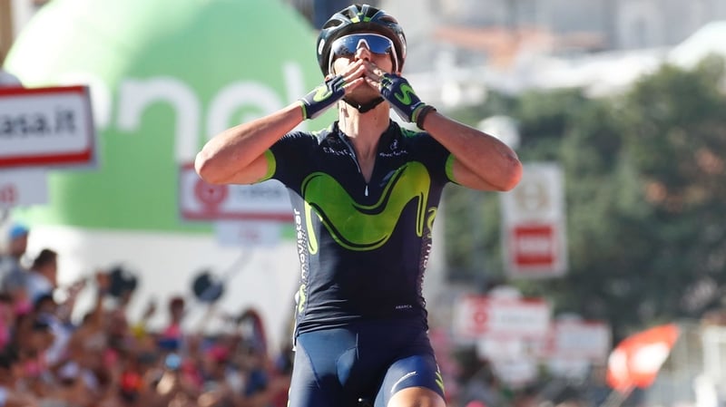 Gorka Izagirre laps up the cheers of the crowd