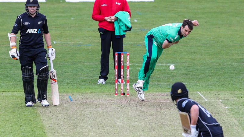 Tim Murtagh puts down another delivery against New Zealand