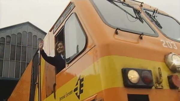 Teresa Carey is Ireland's first female train driver (2002)