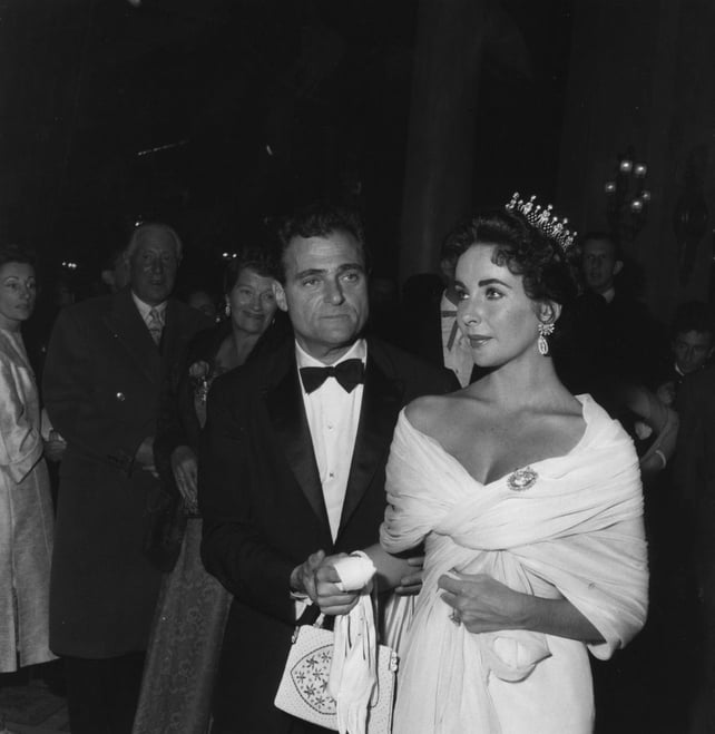 American legend Elizabeth Taylor with her third husband (1957-'58), producer Mike Todd, at the Cannes Film Festival in 1957.