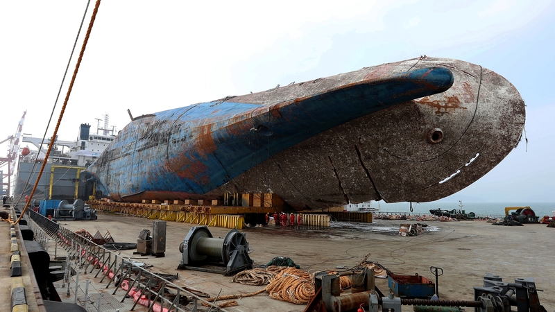 The Sewol was raised at the insistence of victims' relatives