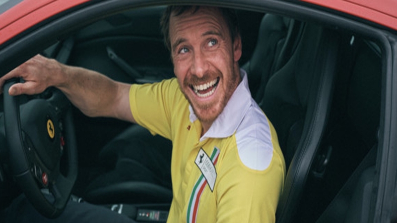 Fassbender in his Ferrari 488 challenge racing car