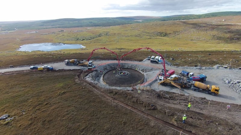 SSE has two onshore wind projects under construction here; Galway Wind Park (pictured) and Leanamore in Co Kerry
