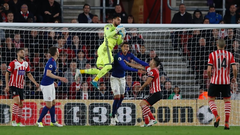 Sergio Romero saved a first-half penalty at St Mary's Stadium
