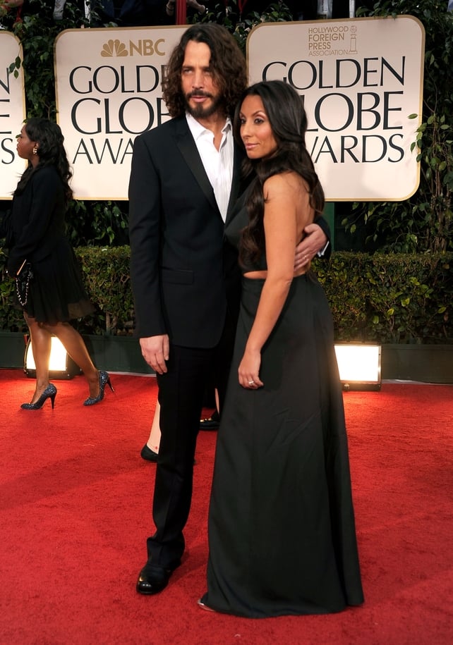Chris Cornell and Vicky Karayiannis look every bit the Hollywood super couple at the 69th Annual Golden Globe Awards in 2012.