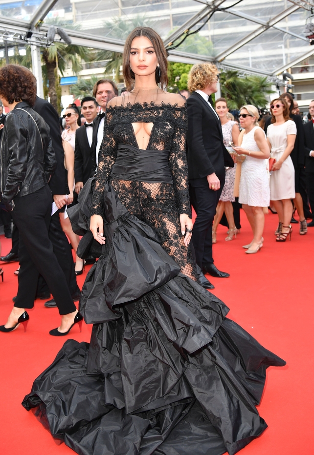 Day Two - Thursday May 18:
This Peter Dundas jumpsuit is a risky choice but model Emily Ratajkowski rocks it!