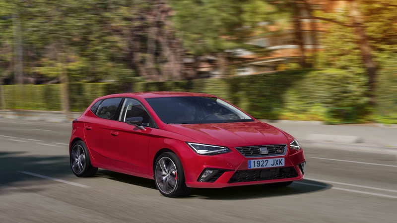 Seat's new Ibiza, with signature triangular headlights.