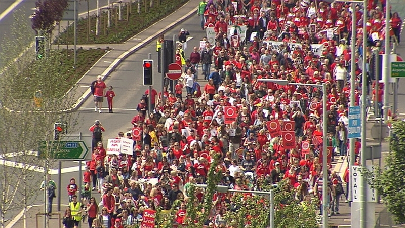 Irish language activists from both sides of the border took part in the demonstration