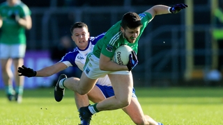 Monaghan's Ryan Wylie with Ryan Lyons of Fermanagh