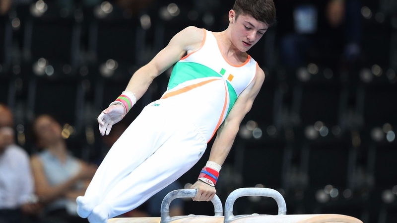 Rhys McClenaghan on the pommel horse