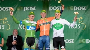 (L-r): Przemyslaw Kasperkiewicz (Ireland An Post Chain Reaction), Nicolai Nielsen (Riwal Platform Cycling) and Dennis Bakker (Netherlands Delta Cycling Rotterdam)
