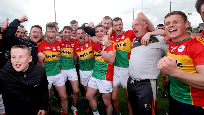 Carlow players and supporters were in jubilant form after the final whistle