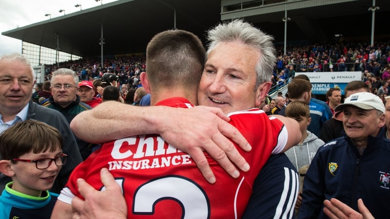 Kieran Kingston celebrates with his son Shane