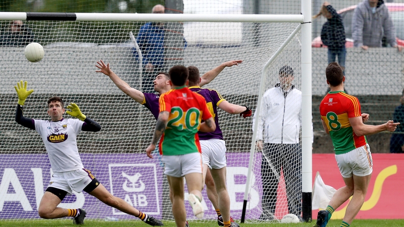 Brendan Murphy (8) slots home Carlow's second goal