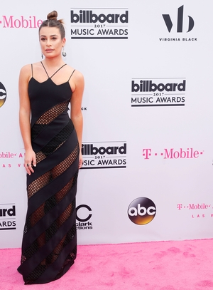 Glee actress Lea Michele also wore a David Koma dress with sheer detailing along with Neil Lane jewellery.