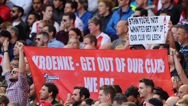 Arsenal fans voiced their anger during the win over Everton