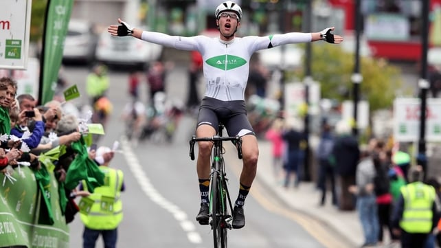 Jan Willem Van Schip crosses the line first